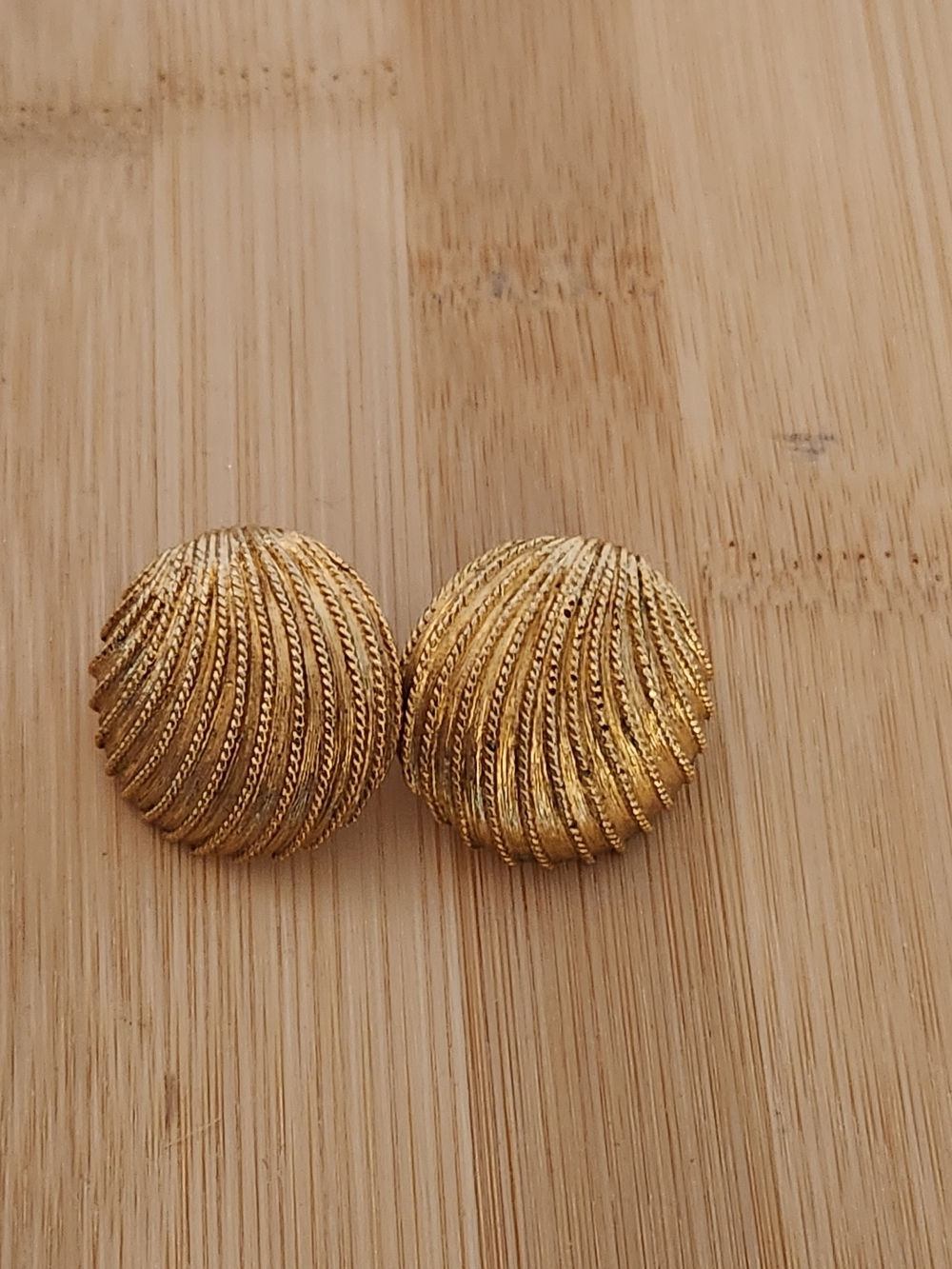 Napier Vintage Classic Textured Gold Dome Pierced Earrings - Women Jewelry
